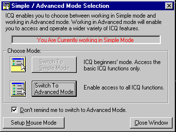 Simple/Advanced Mode